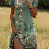Isla™ – Kleid mit Indisch-inspiriertem Print und Rundhalsausschnitt