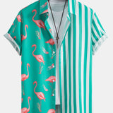Hemd mit Flamingo-Streifen-Panel und Shorts zum Schwimmen
