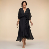 Sommerfeld | Fließendes Midikleid mit V-Ausschnitt