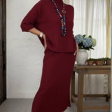 Marlene™ - Strick-Set mit Geripptem Rock