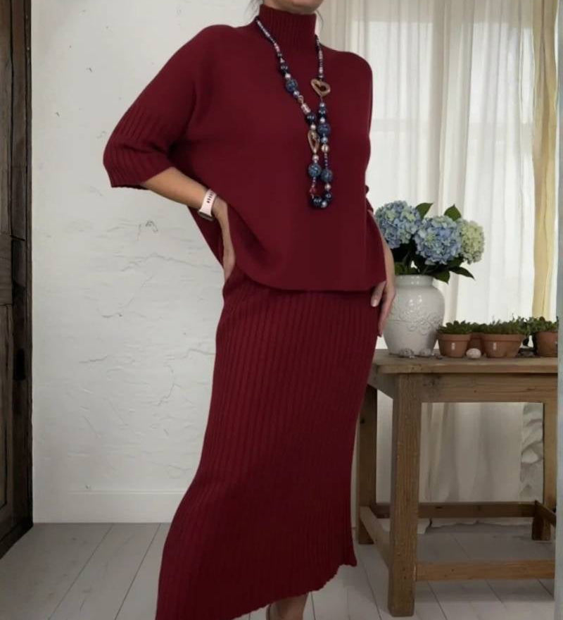Marlene™ - Strick-Set mit Geripptem Rock