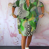 Roya™ - Farbenfrohes Kleid mit V-Ausschnitt