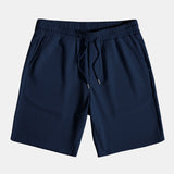 Muscle Fit Geripptes Stehkragen Hemd & Shorts