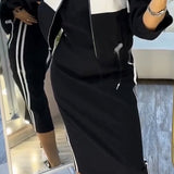 Feyra™ - Lässiges und Stilvolles Set mit Rundhalsausschnitt-Kleid und Jacke für Damen