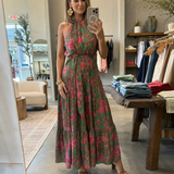 Elara | Drapiertes Halter-Midi-Kleid