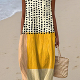 Leah™ Polka-Dot Colorblock Midi-Kleid