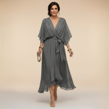 Sommerfeld | Fließendes Midikleid mit V-Ausschnitt