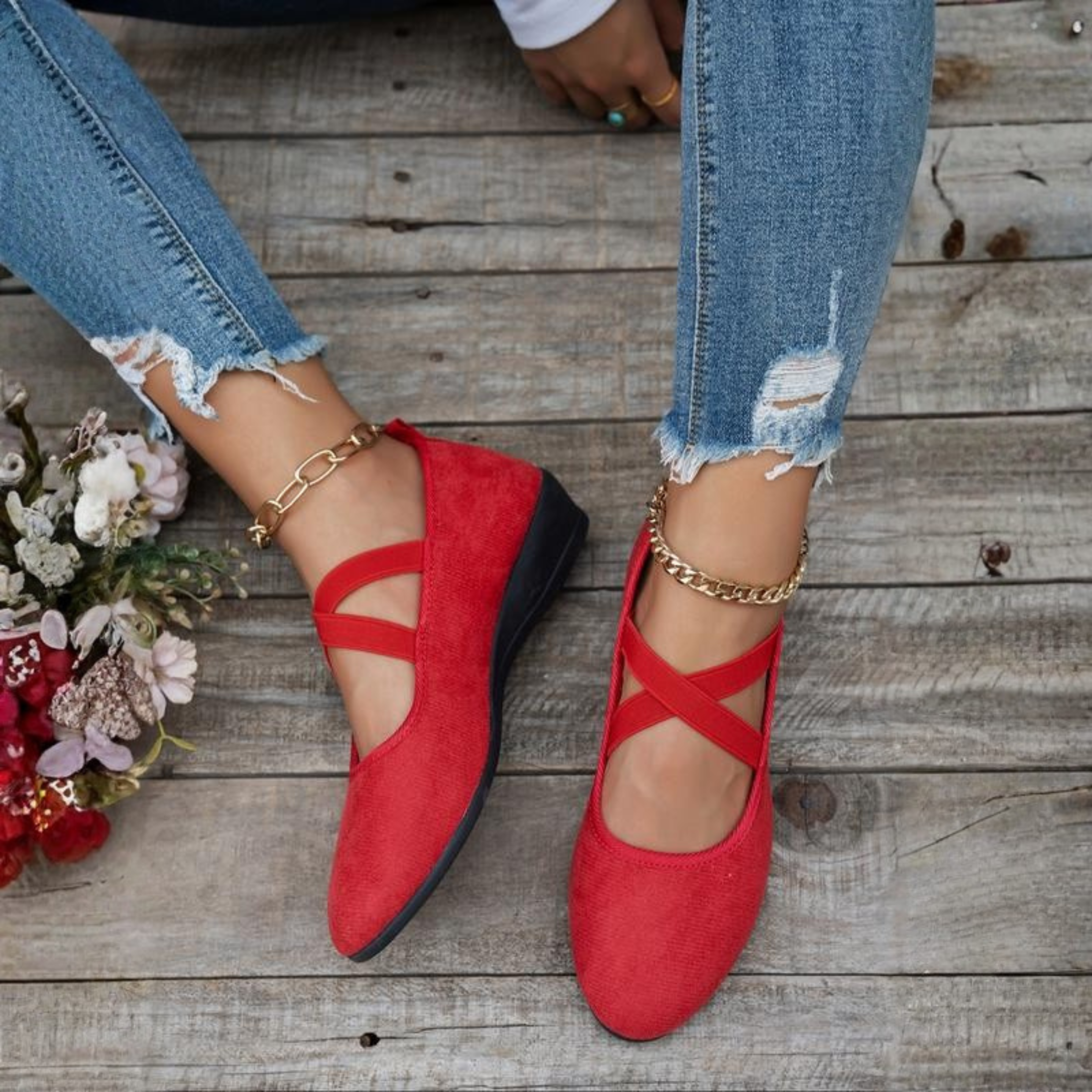 Sommerfeld | Ballerinas mit Keilabsatz