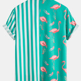Hemd mit Flamingo-Streifen-Panel und Shorts zum Schwimmen