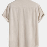 Kurzärmeliges Corduroy Hemd mit Knöpfen & Shorts