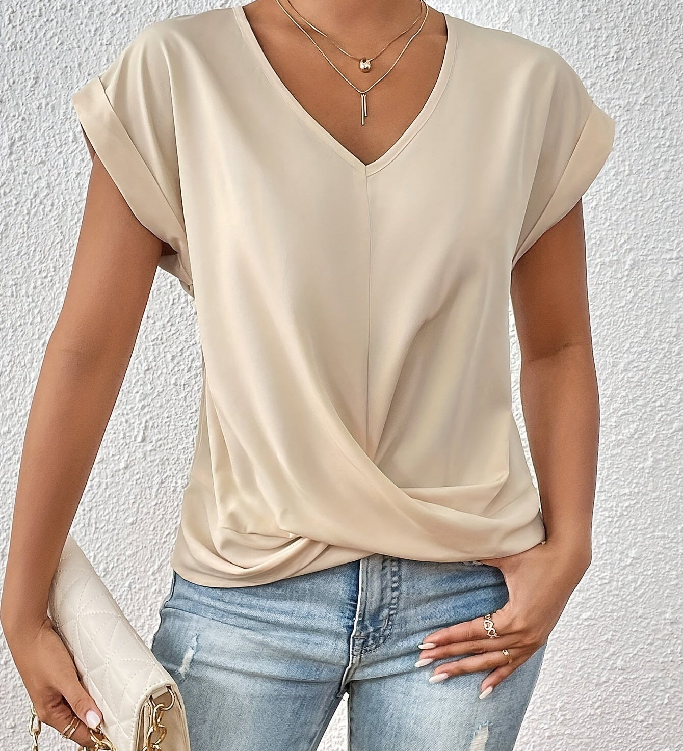 Sommerfeld | Lässiges T-Shirt mit Sweetheart-Ausschnitt