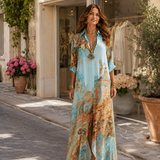 Liane | Geblümtes Maxikleid mit Knopfleiste