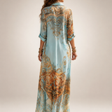 Liane | Geblümtes Maxikleid mit Knopfleiste