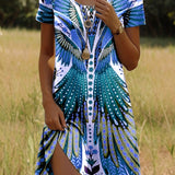 Isla™ – Kleid mit Indisch-inspiriertem Print und Rundhalsausschnitt