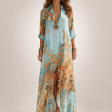 Liane | Geblümtes Maxikleid mit Knopfleiste