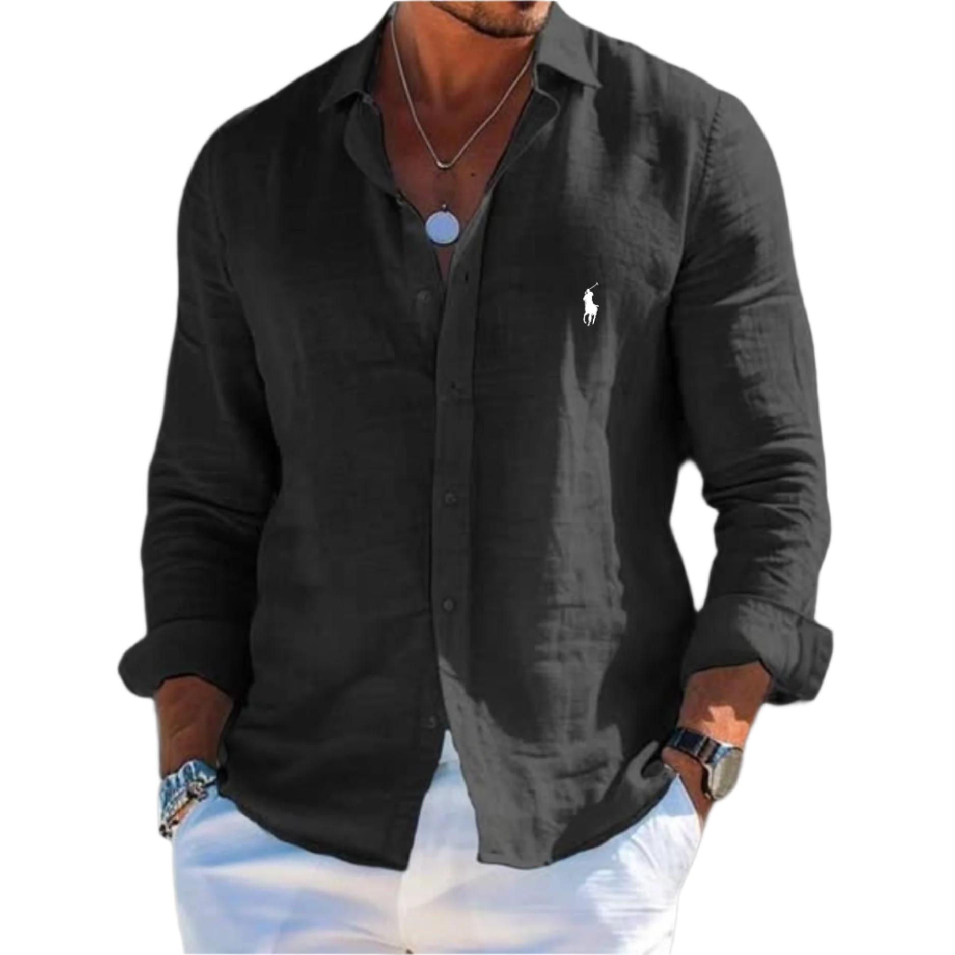 Langarm-Polo-Shirt