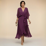 Sommerfeld | Fließendes Midikleid mit V-Ausschnitt