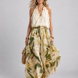 Yvonne | Blumenmuster-Zweiteiliges Set
