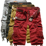 Herren unifarbene Cargo-Shorts mit mehreren Taschen