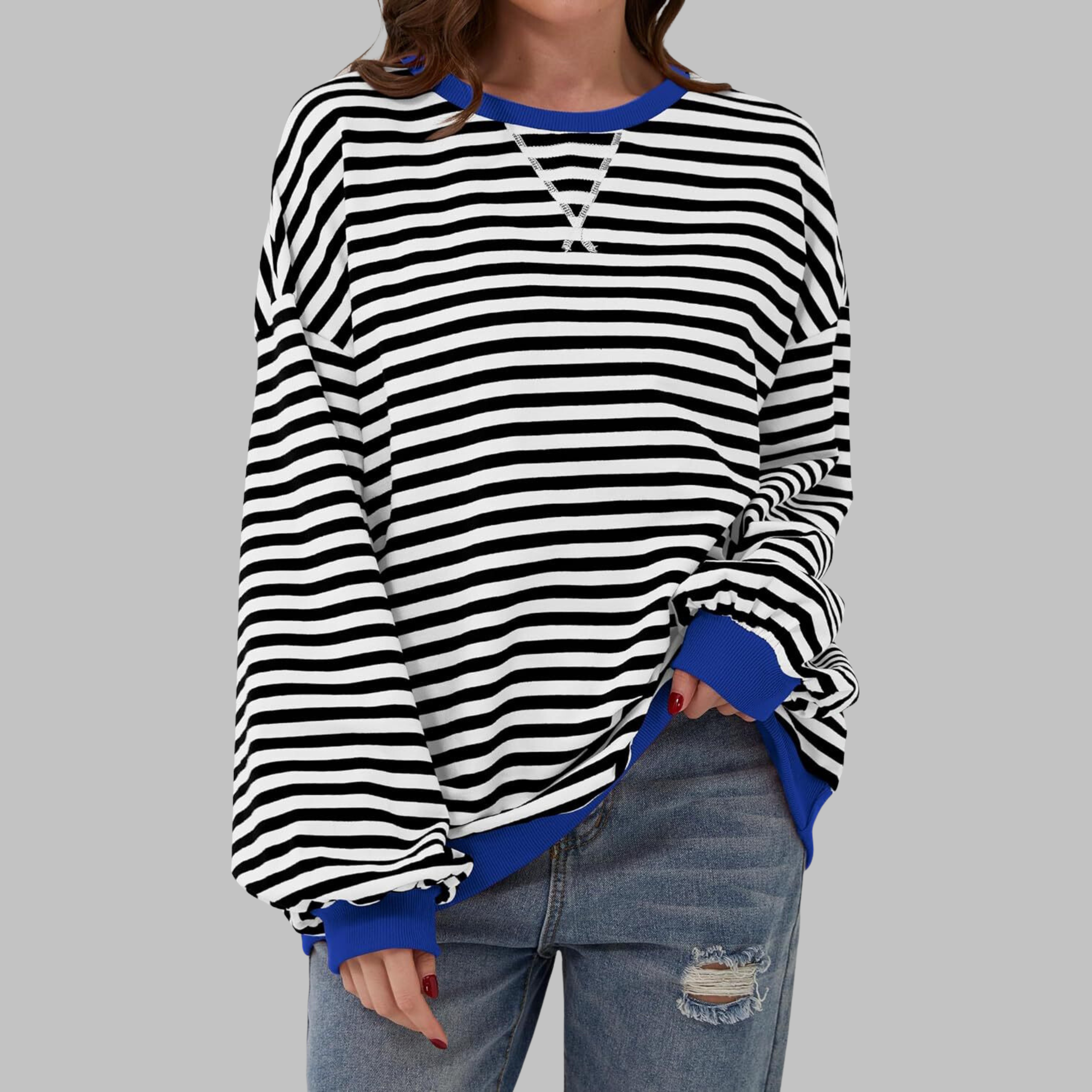 Sommerfeld | Gestreiftes Langarm-Sweatshirt mit Rundhalsausschnitt (1 kaufen, 1 gratis dazu)