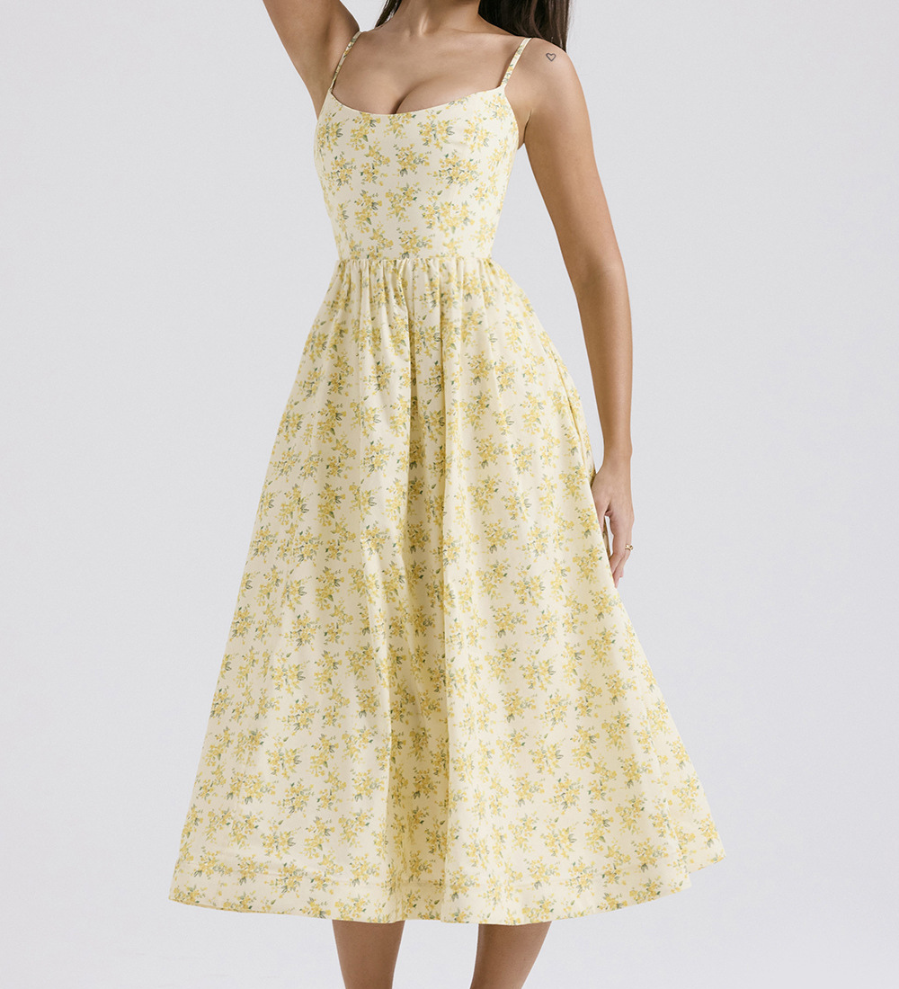 ESTELLE | Elegantes Korsett Sommer Midi Kleid