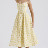 ESTELLE | Elegantes Korsett Sommer Midi Kleid