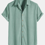 Kurzärmeliges Corduroy Hemd mit Knöpfen & Shorts