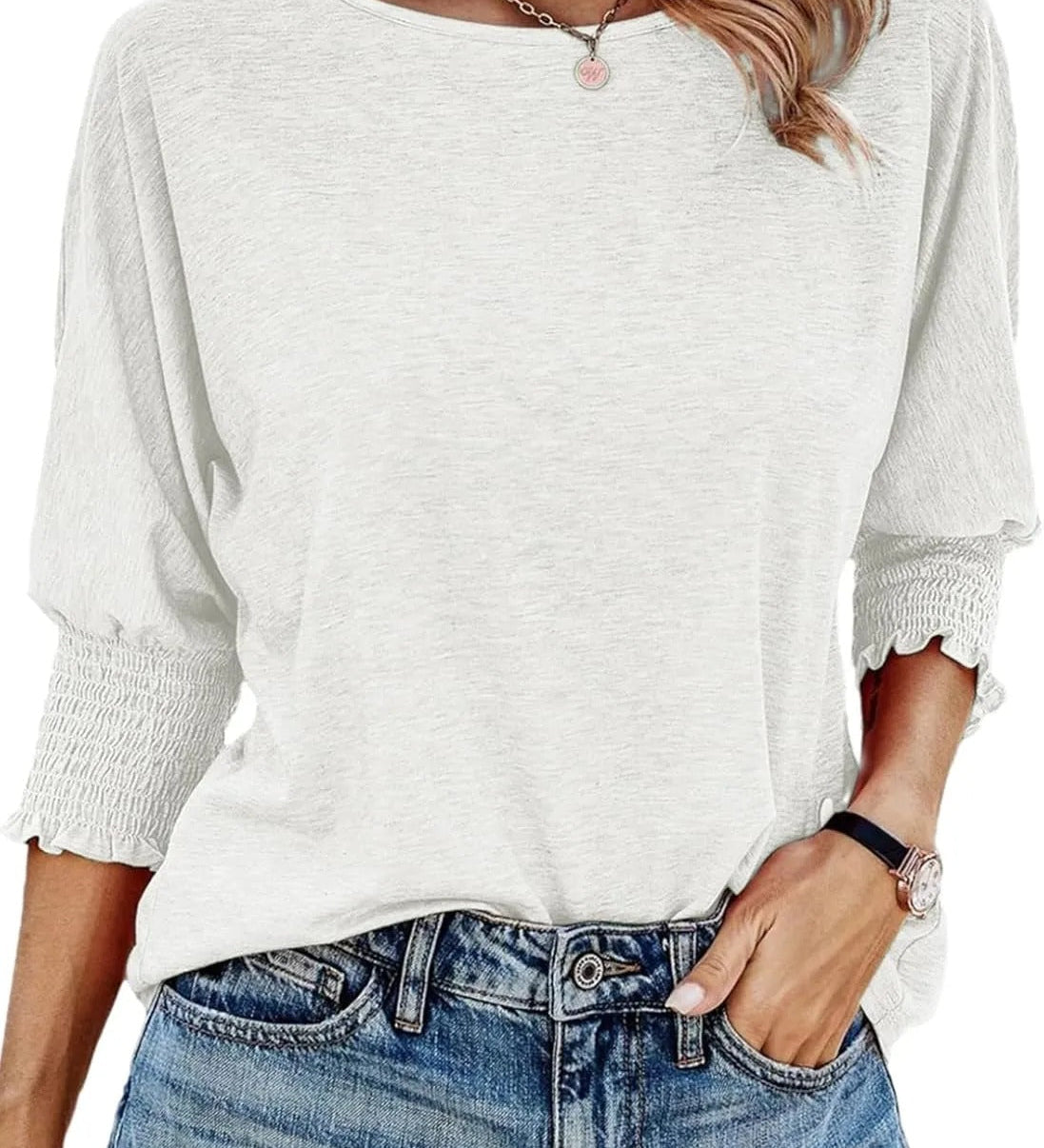 Wilma | Einfache Rundhalsausschnitt Bluse