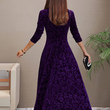 Anny™ - Elegantes Festkleid aus Samt mit V-Ausschnitt
