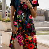 Isla™ – Kleid mit Indisch-inspiriertem Print und Rundhalsausschnitt