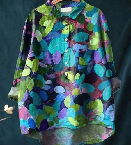 Alodia | Florale Französische Vintage-Bluse