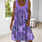 Breezia™ – Sommerliches Ärmelloses Kleid mit Print und Spitzendetails für Damen