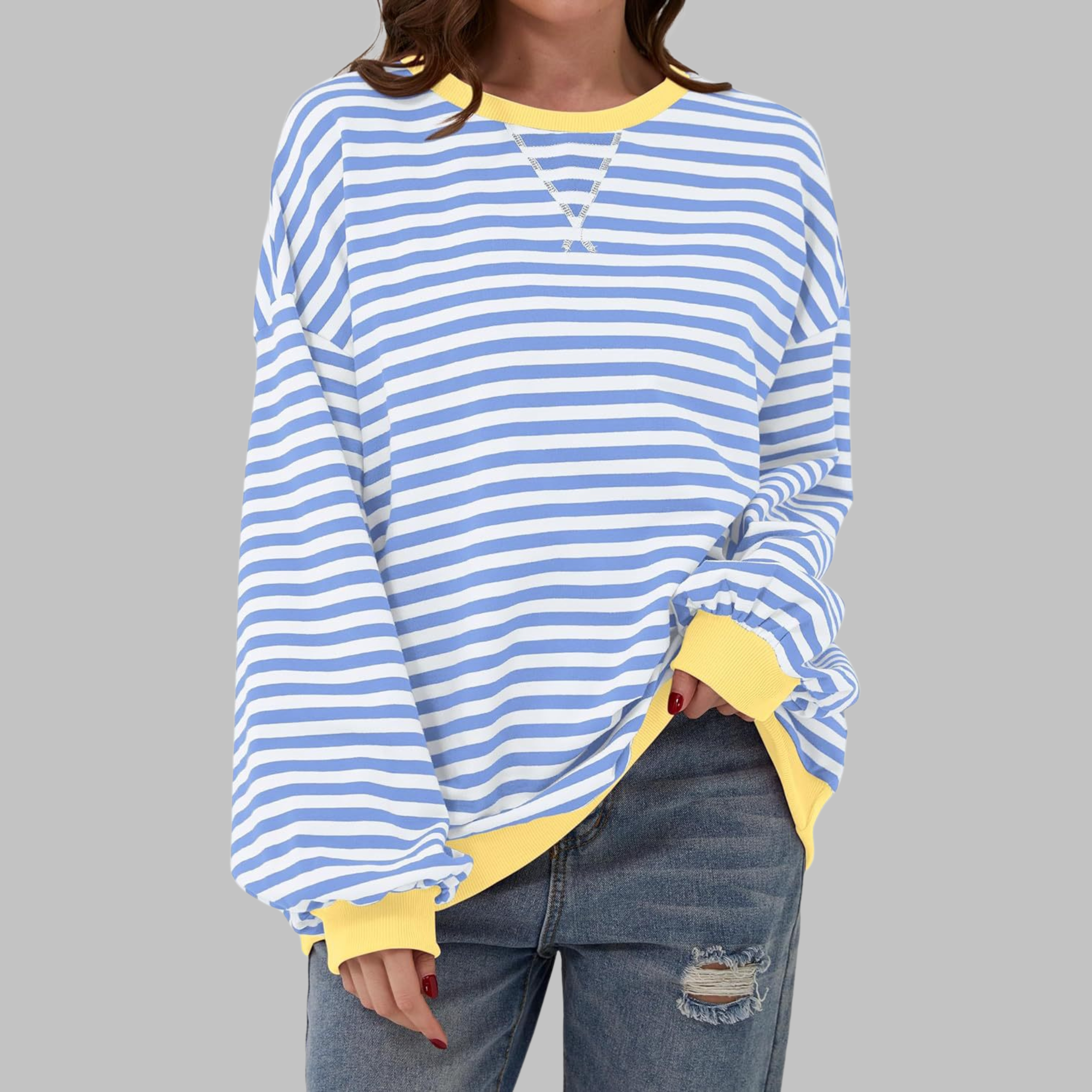 Sommerfeld | Gestreiftes Langarm-Sweatshirt mit Rundhalsausschnitt (1 kaufen, 1 gratis dazu)