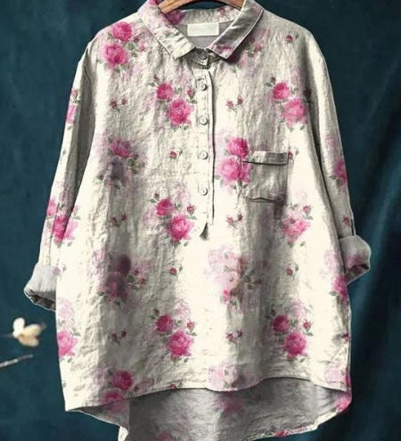 Alodia | Florale Französische Vintage-Bluse