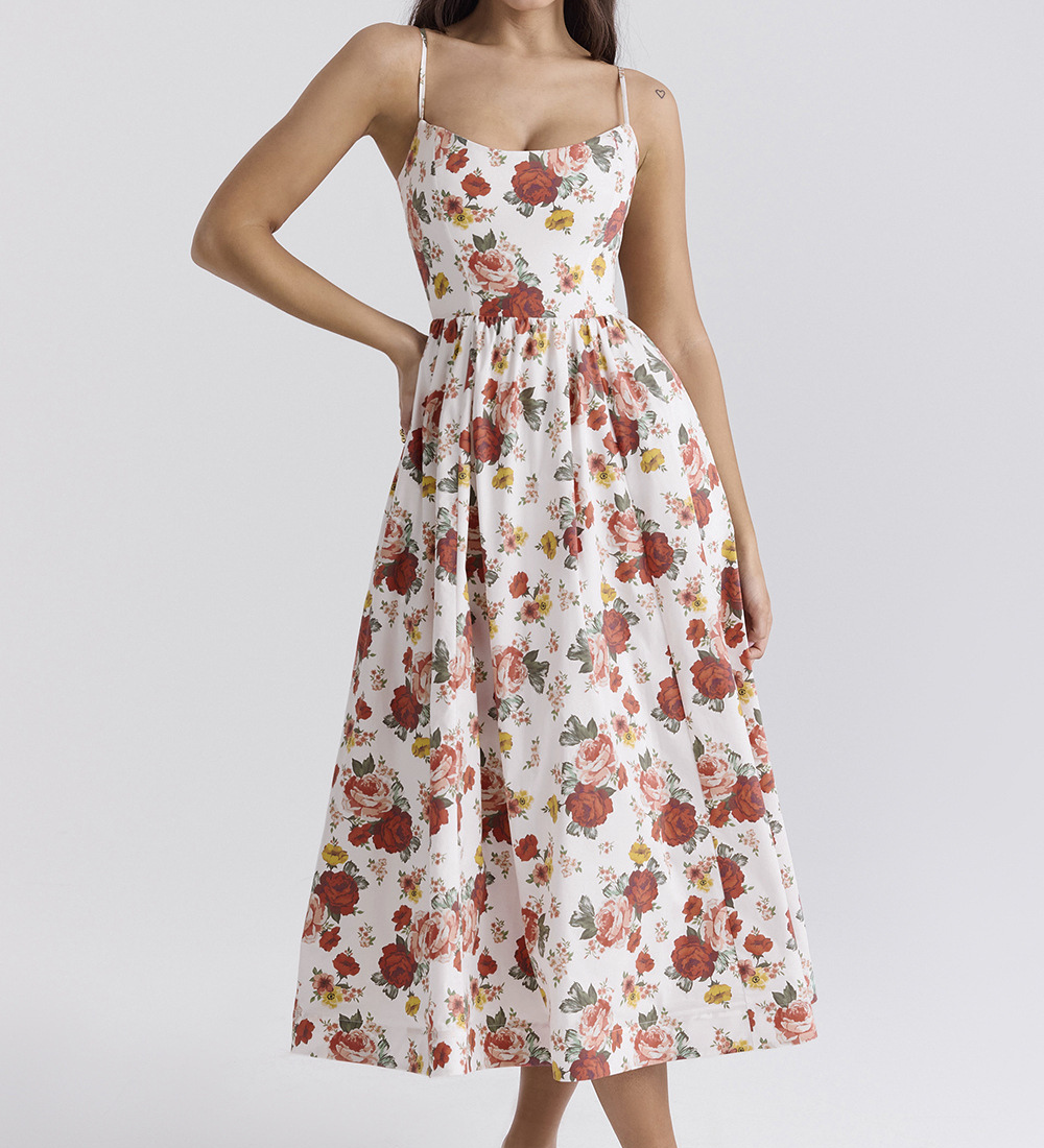 ESTELLE | Elegantes Korsett Sommer Midi Kleid