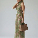 Paula | Midi-Kleid mit gerafftem Halterneck-Ausschnitt