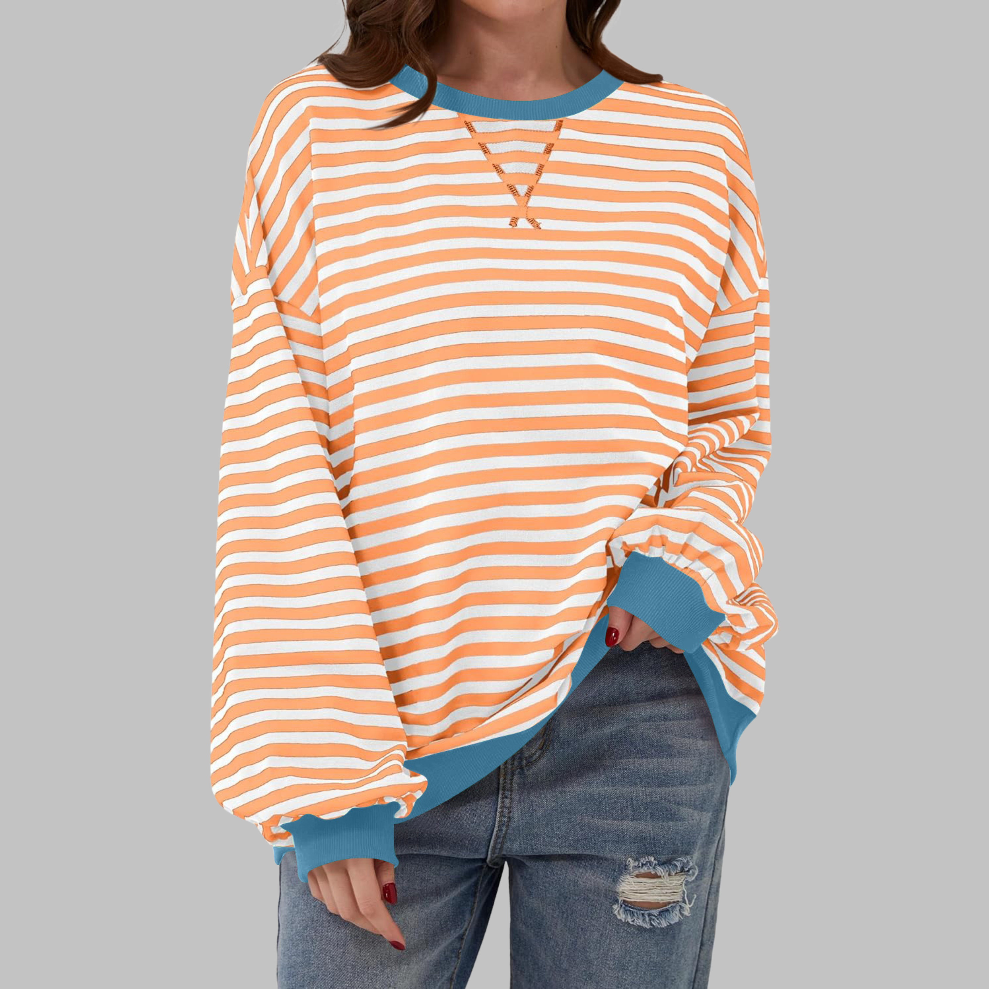 Sommerfeld | Gestreiftes Langarm-Sweatshirt mit Rundhalsausschnitt