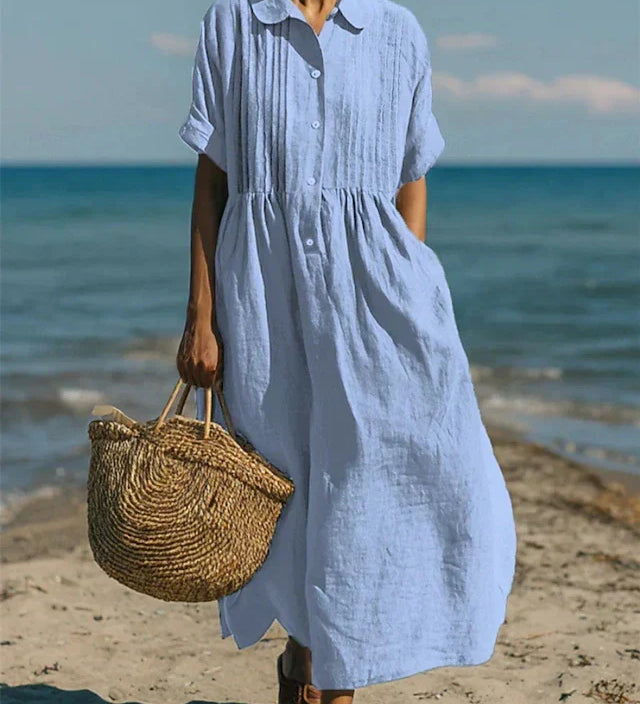 Alorie™ – Baumwollkleid mit Knöpfen
