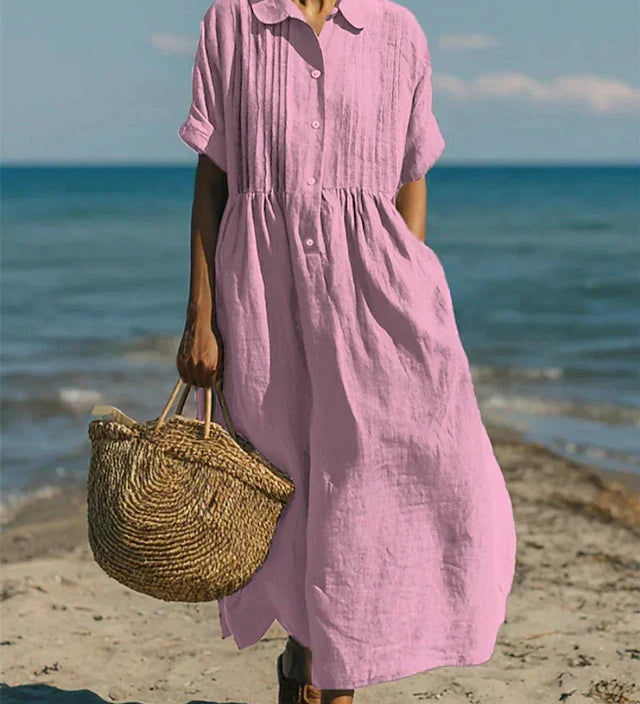 Alorie™ – Baumwollkleid mit Knöpfen