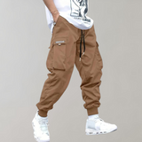 Sommerfeld™ | Herren Cargo Jogginghose – Lila Streetwear-Hose mit Reißverschlusstaschen & Bündchen