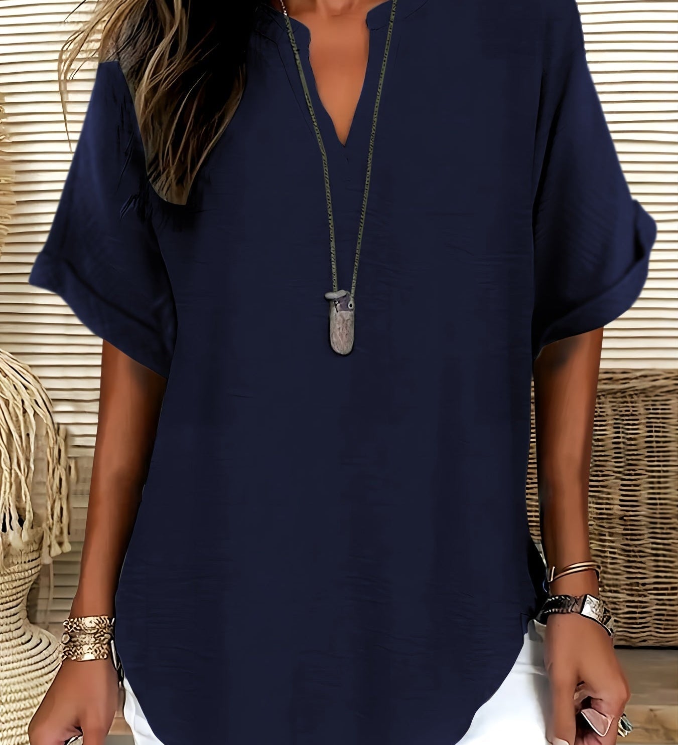 Sommerfeld | Locker sitzende Bluse mit V-Ausschnitt (2 Kaufen, 1 GRATIS dazu)