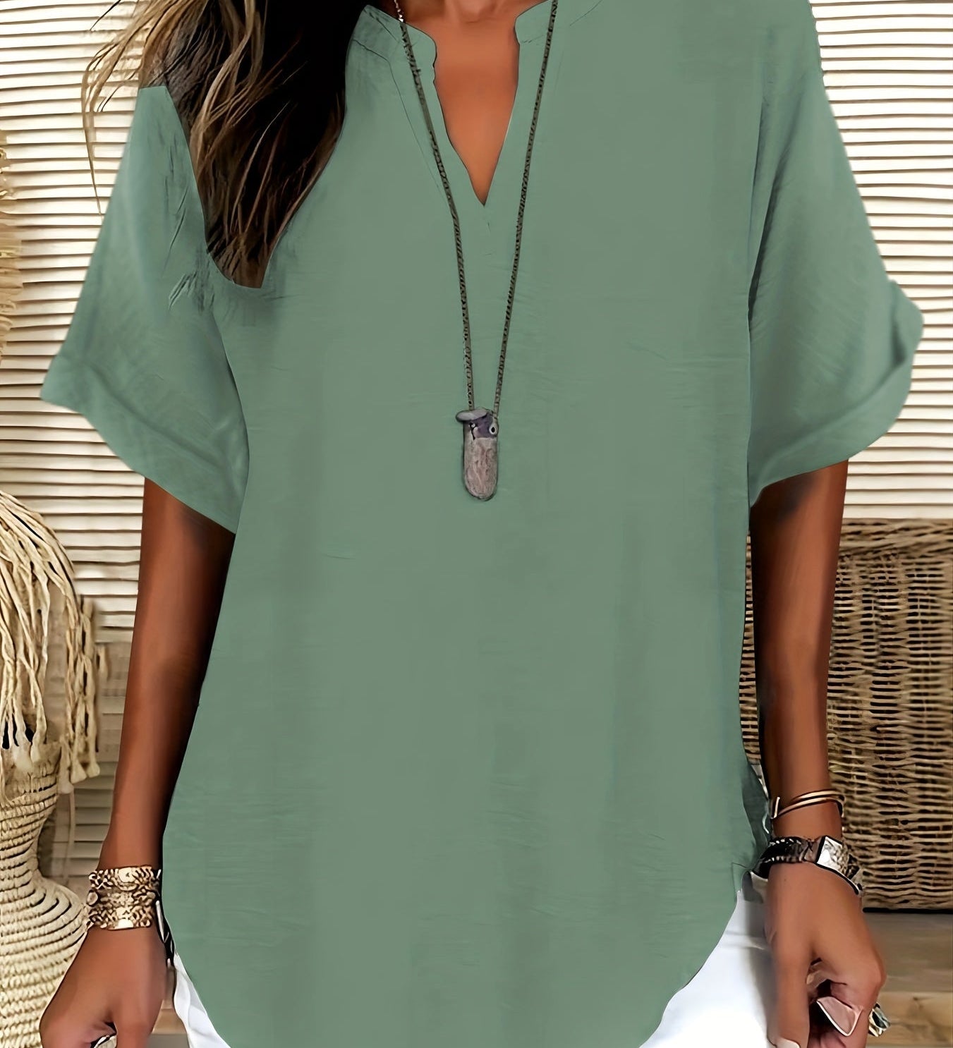 Sommerfeld | Locker sitzende Bluse mit V-Ausschnitt (2 Kaufen, 1 GRATIS dazu)