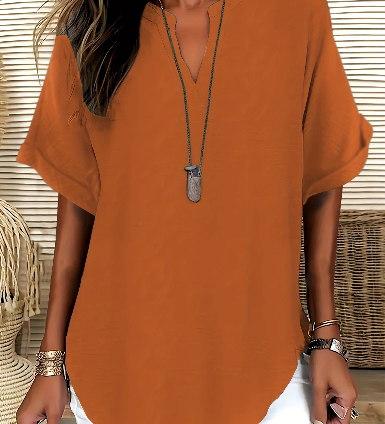 Sommerfeld | Locker sitzende Bluse mit V-Ausschnitt (2 Kaufen, 1 GRATIS dazu)