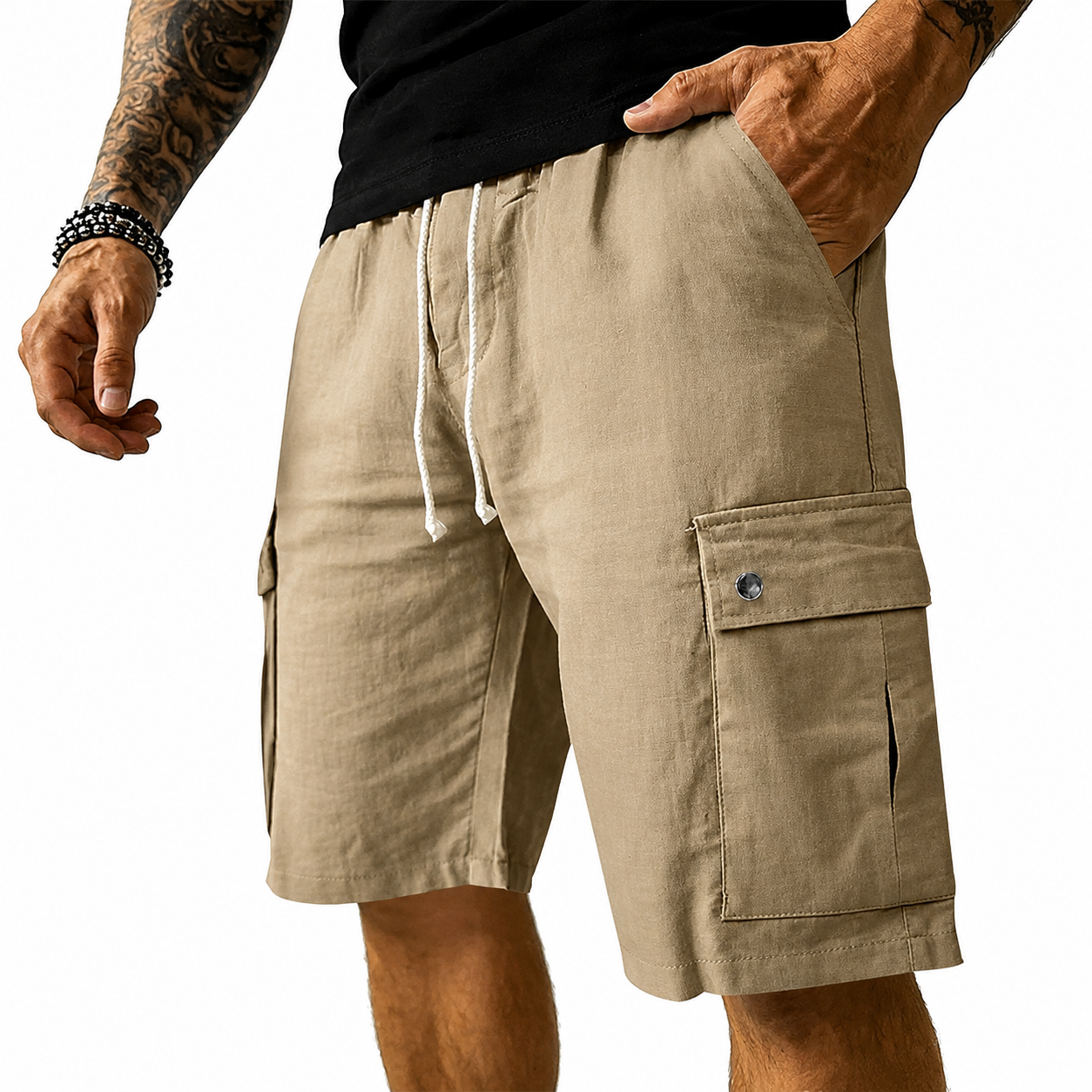 Sommerfeld | Cargo-Shorts aus Bambus-Leinen (1 kaufen, 1 GRATIS dazu)