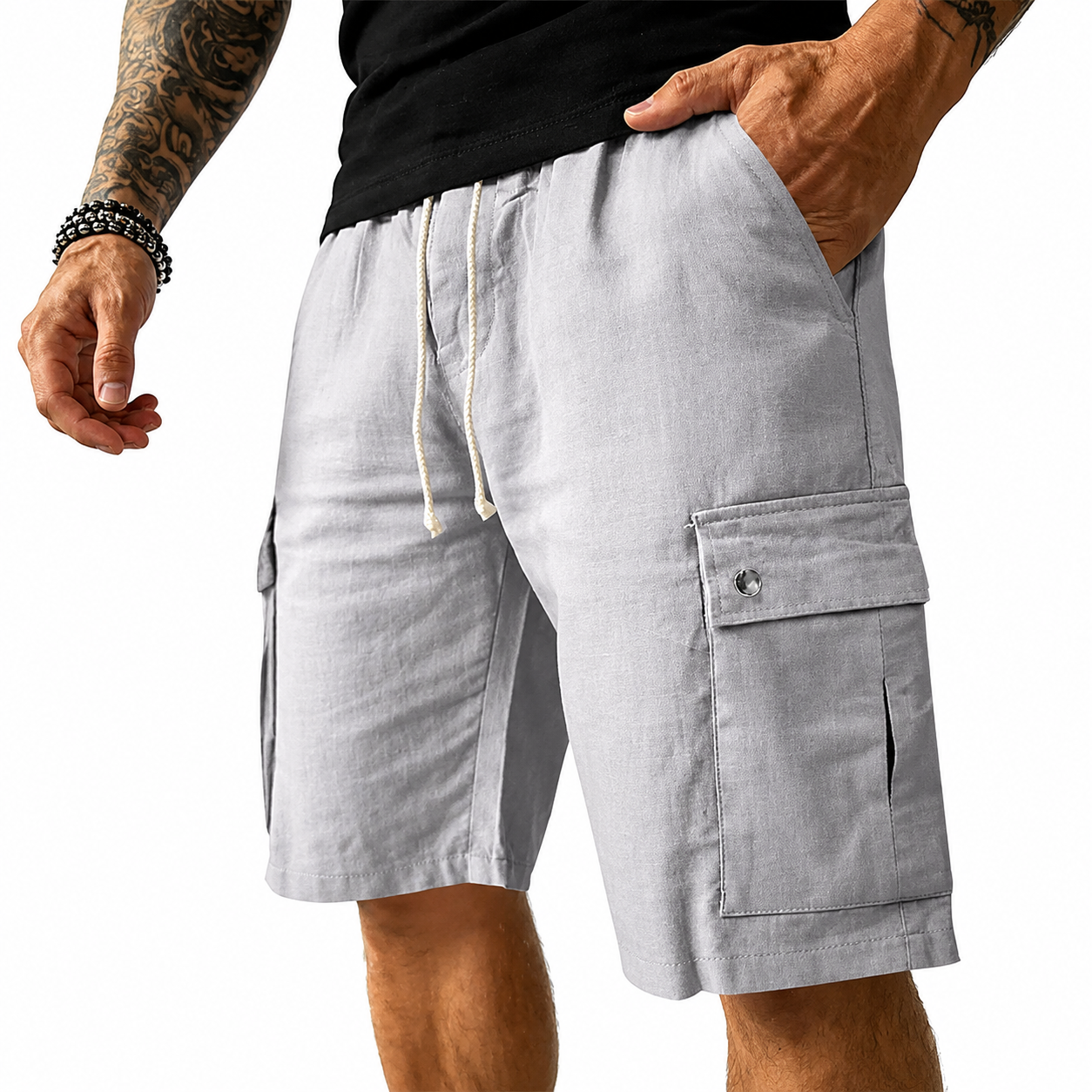 Sommerfeld | Cargo-Shorts aus Bambus-Leinen (1 kaufen, 1 GRATIS dazu)