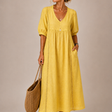 Sommerfeld | Leinen-Baumwollkleid mit Spitze (1 Kaufen, 1 GRATIS dazu)