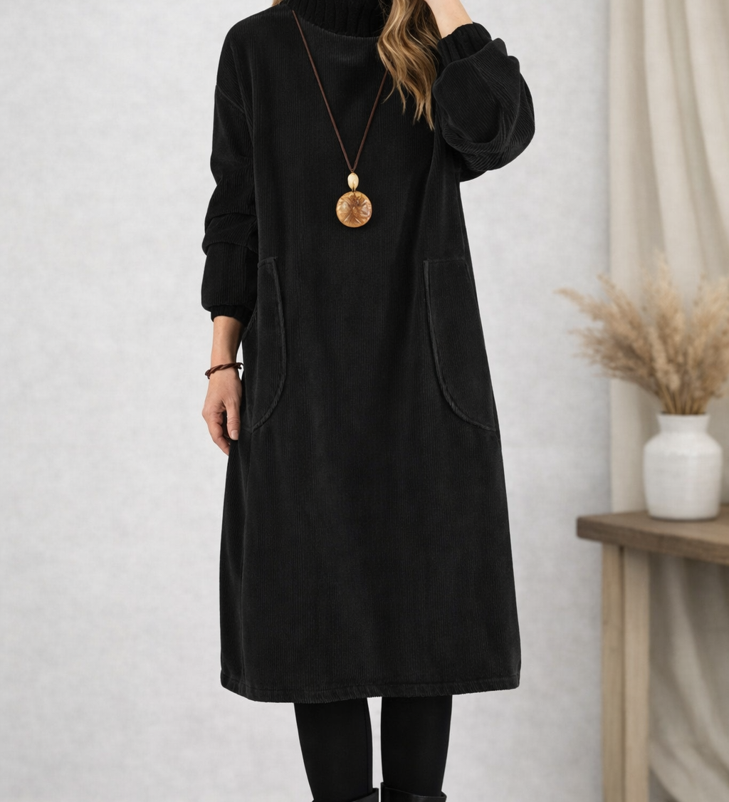 Jenny™ - Rollkragen-Midikleid