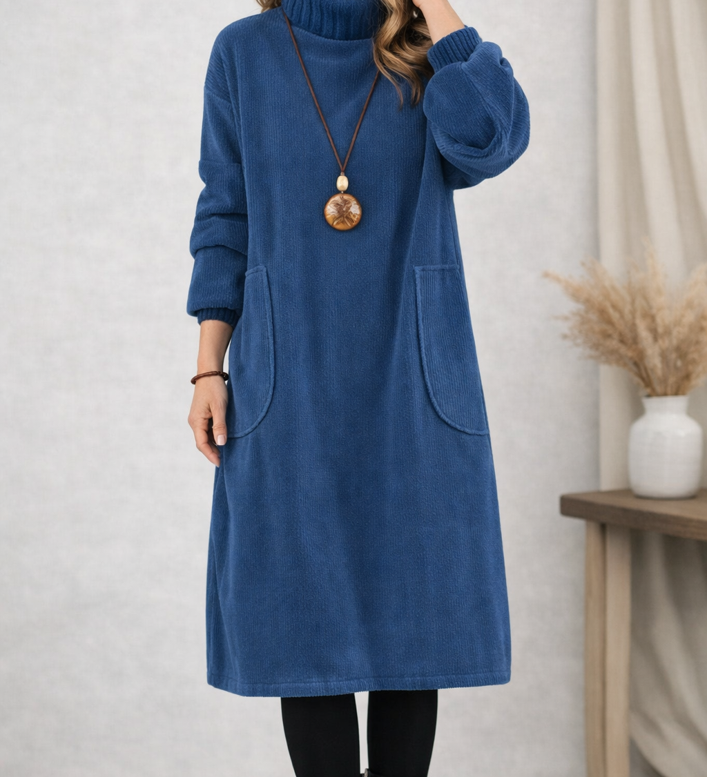 Jenny™ - Rollkragen-Midikleid