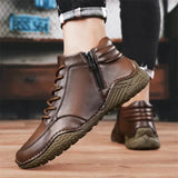 Wadenhohe Stiefel aus echtem Leder für Herren