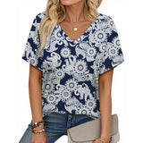 Sommerfeld | Blumenmuster-Tops, Kurzarm, V-Ausschnitt